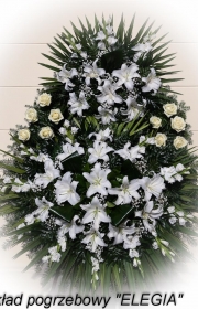 Biały wieniec pogrzebowy na pogrzeb w warszawie
