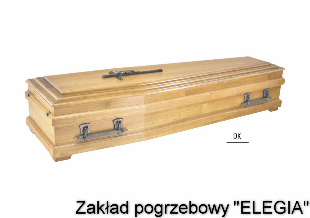 Mała jasna trumna DK w zakładzie pogrzebowym elegia